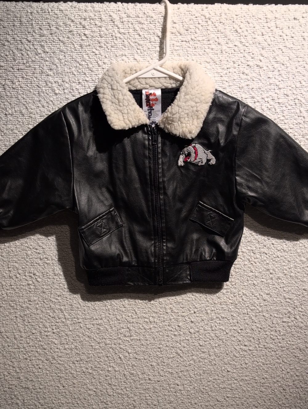 UGA Georgia Bulldogs Vintage Embroidered Leather Bomber Jacket 2T